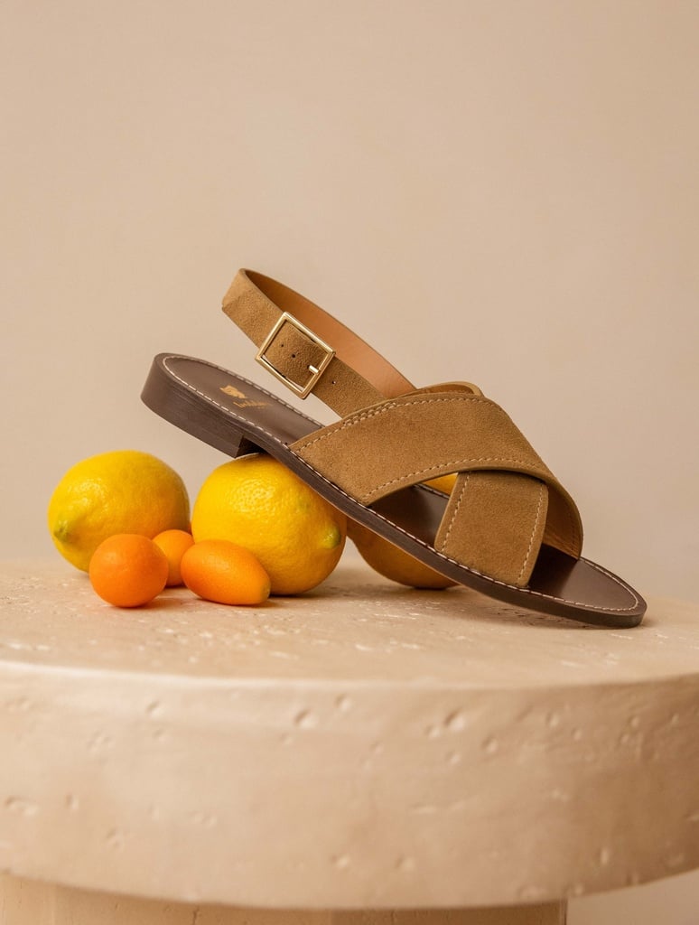 Sandales Zita suède kaki