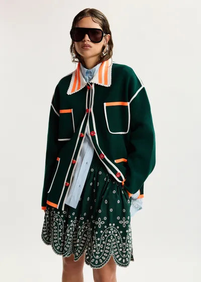 Gilet Kokorico vert et orange