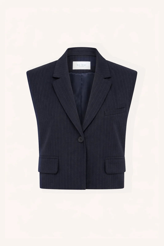 Gilet Bobi pinstripe bleu marine