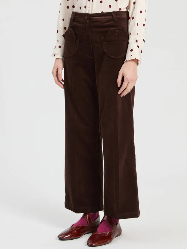 Pantalon Ari velours chocolat