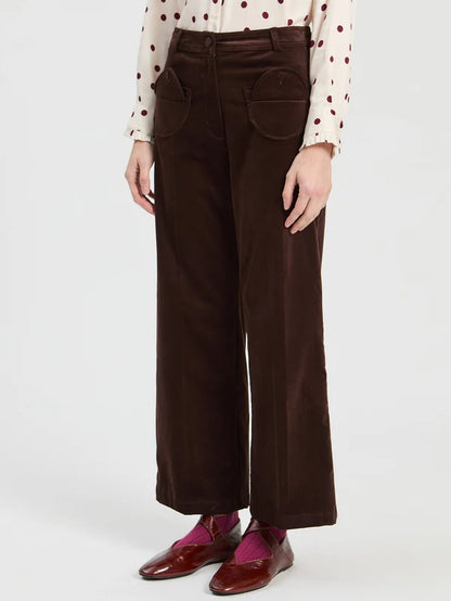 Pantalon Ari velours chocolat