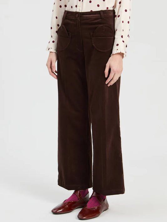Pantalon Ari velours chocolat