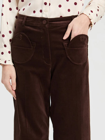 Pantalon Ari velours chocolat