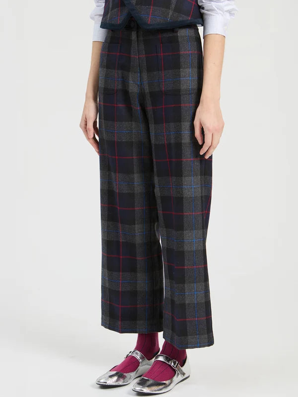 Pantalon écossais gris Diana