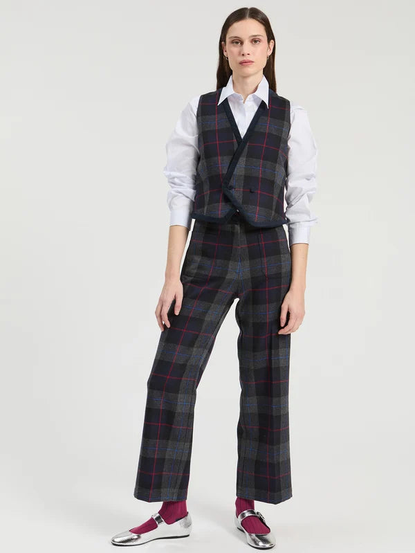 Pantalon écossais gris Diana