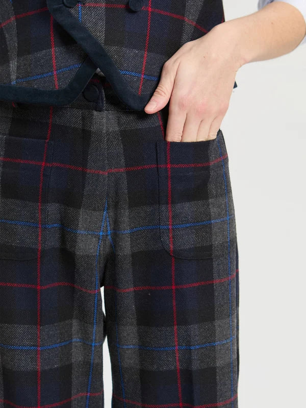 Pantalon écossais gris Diana