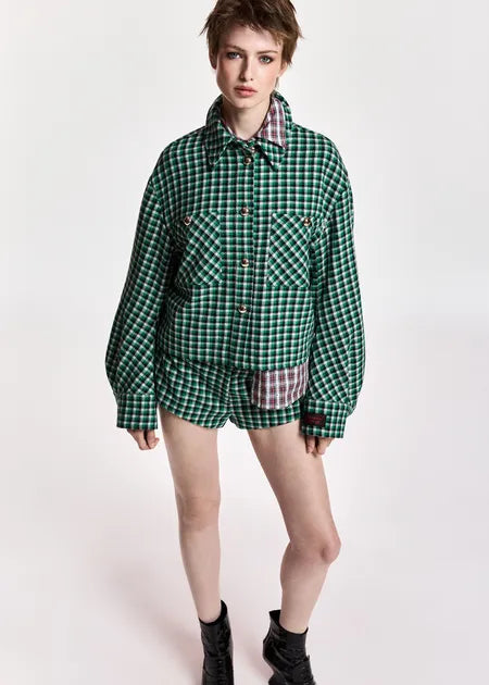 Veste Kitten à carreaux verts