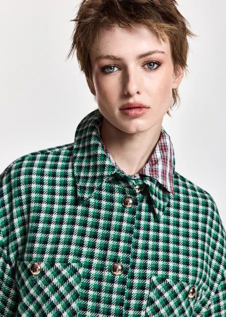 Veste Kitten à carreaux verts