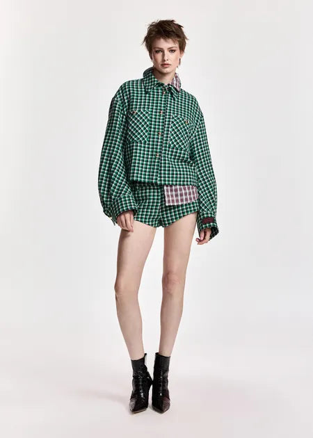 Veste Kitten à carreaux verts