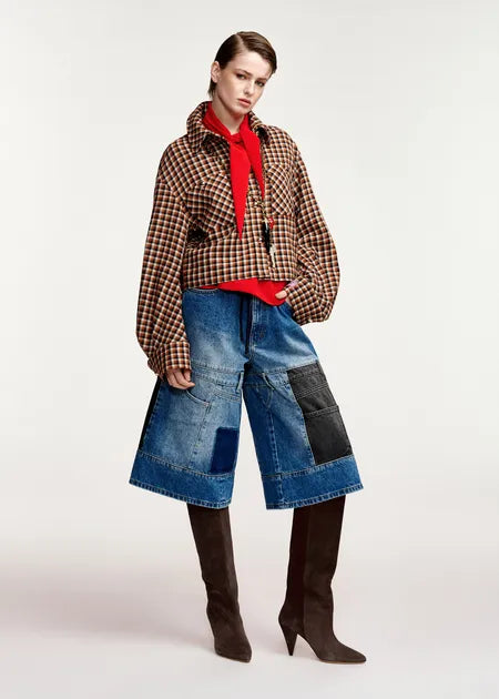Veste Kitten à carreaux marron