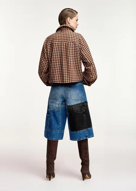 Veste Kitten à carreaux marron