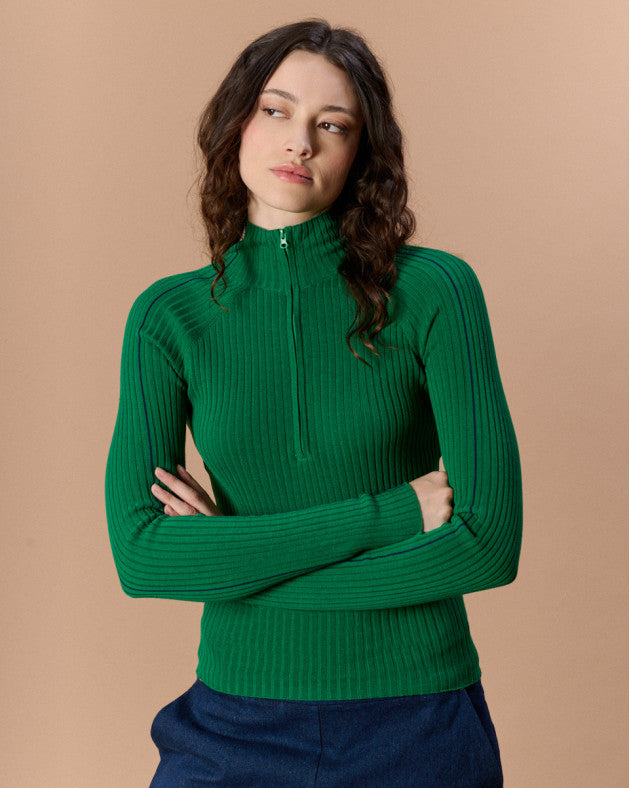 Top manches longues vert Aniston