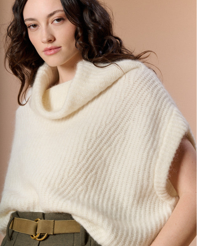 Pull Doudou sans manche écru