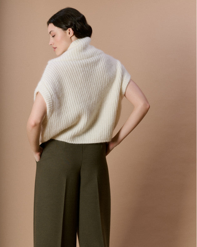 Pull Doudou sans manche écru