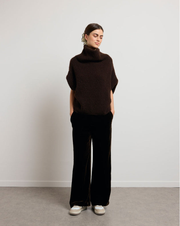 Pull Doudou sans manche chocolat