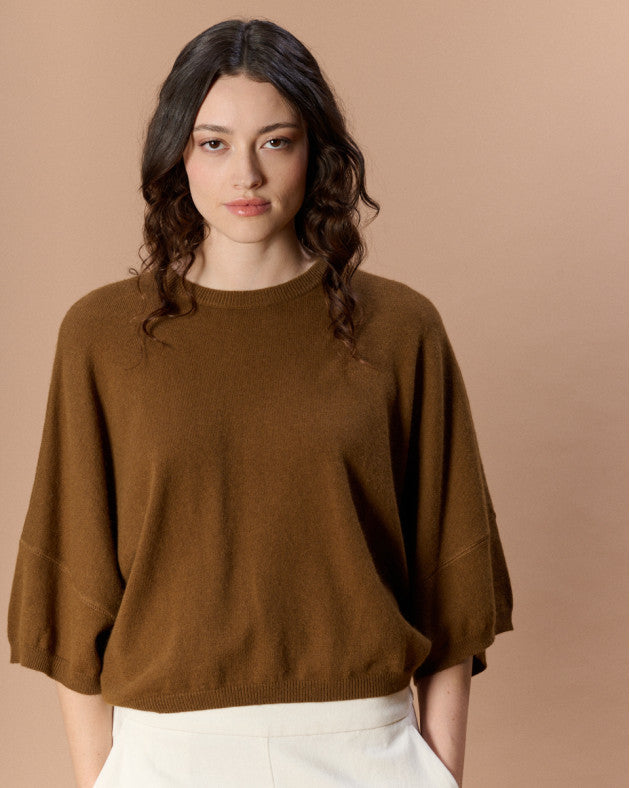 Pull manche chauve-souris Yves camel