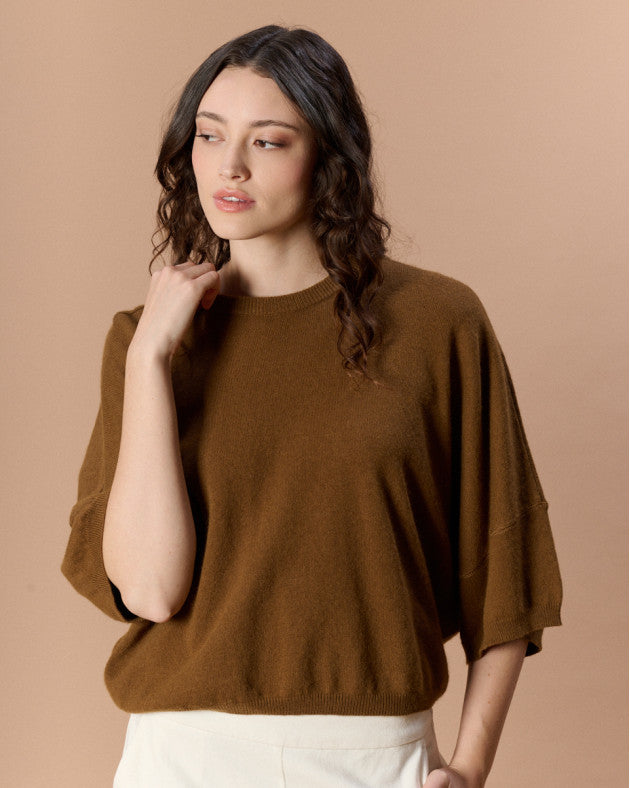 Pull manche chauve-souris Yves camel