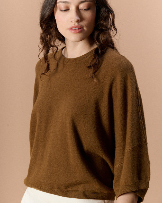 Pull manche chauve-souris Yves camel