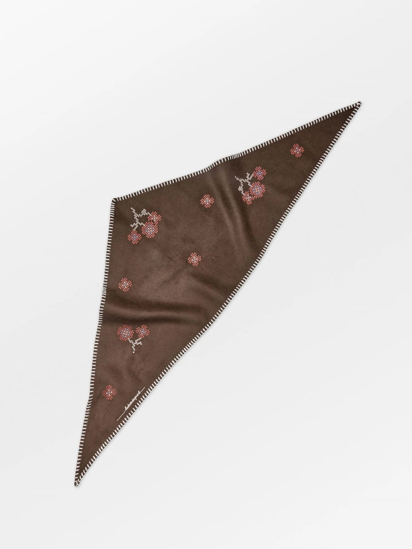 Echarpe triangle Flotile marron à motifs