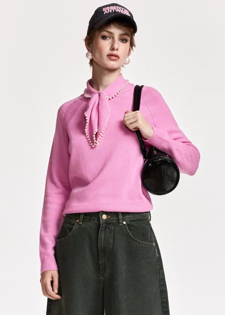 Pull Kasa rose avec perles