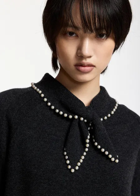 Pull Kasa gris foncé avec perles