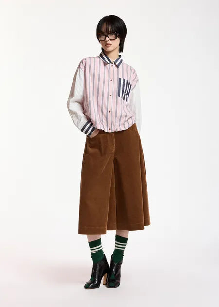 Chemise courte Kozef rose et grise