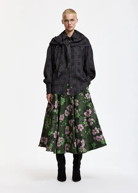 Chemise noire à carreaux Kiss