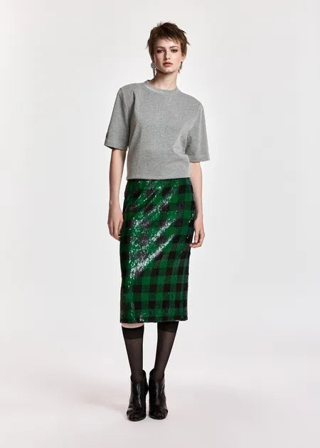 Jupe à sequins verte et noire Knitwear