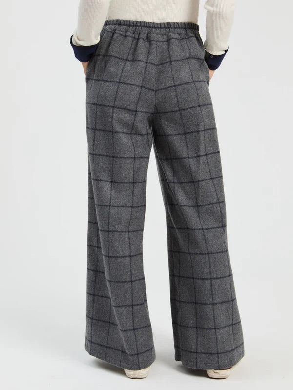 Pantalon Maya gris à carreaux