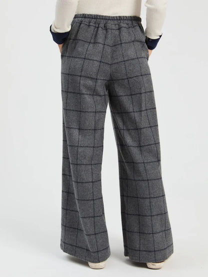 Pantalon Maya gris à carreaux