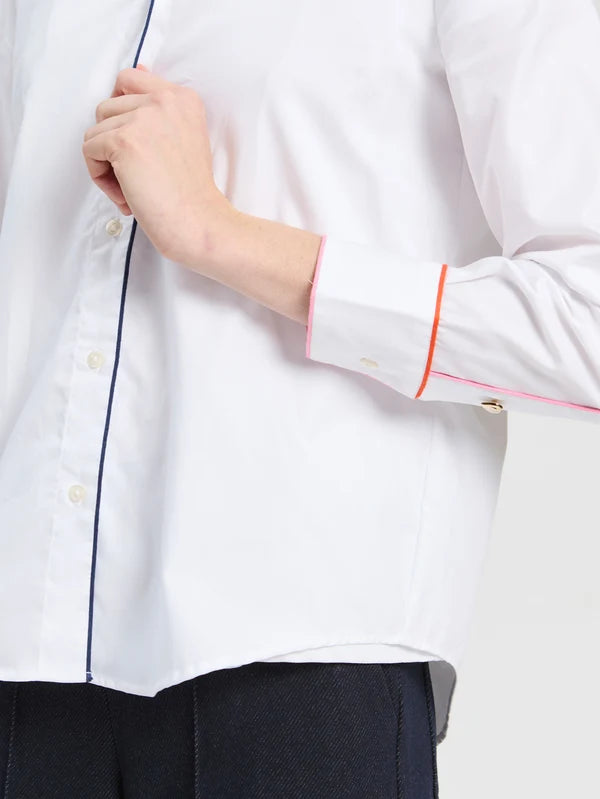 Chemise blanche à lignes colorées Viveada