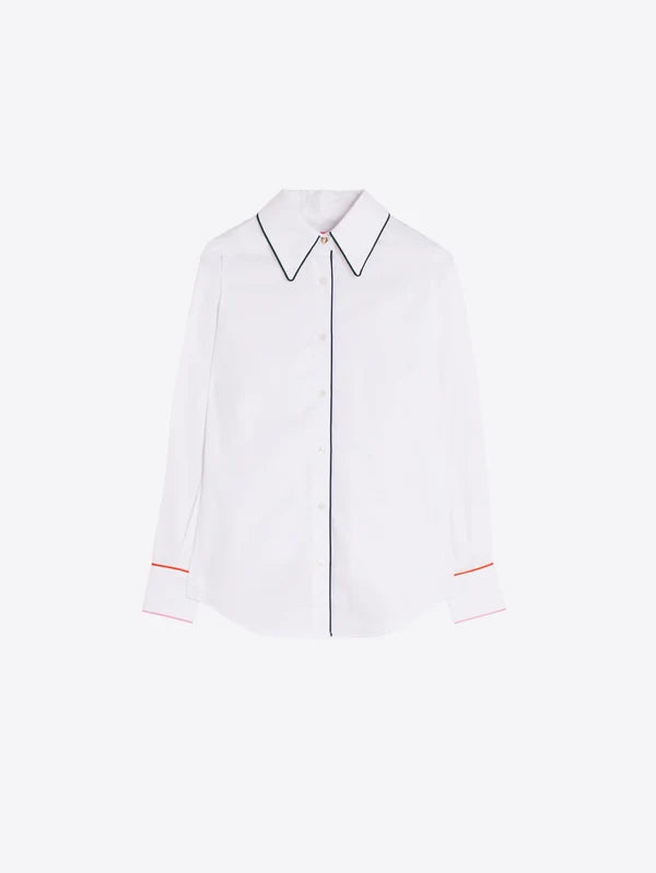 Chemise blanche à lignes colorées Viveada