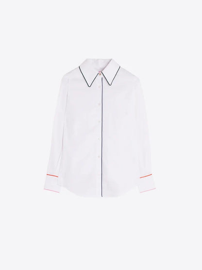 Chemise blanche à lignes colorées Viveada
