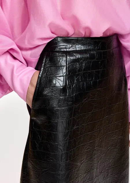 Jupe noir effet croco Kind