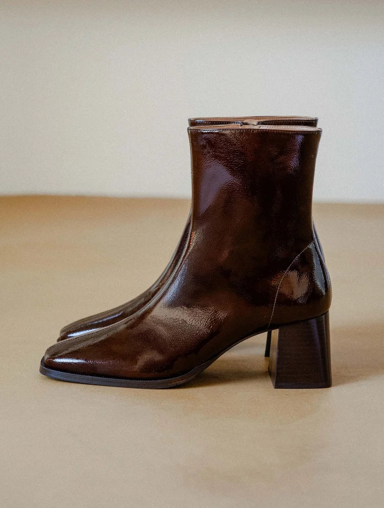 Bottines Marlie ganache cuir vernis