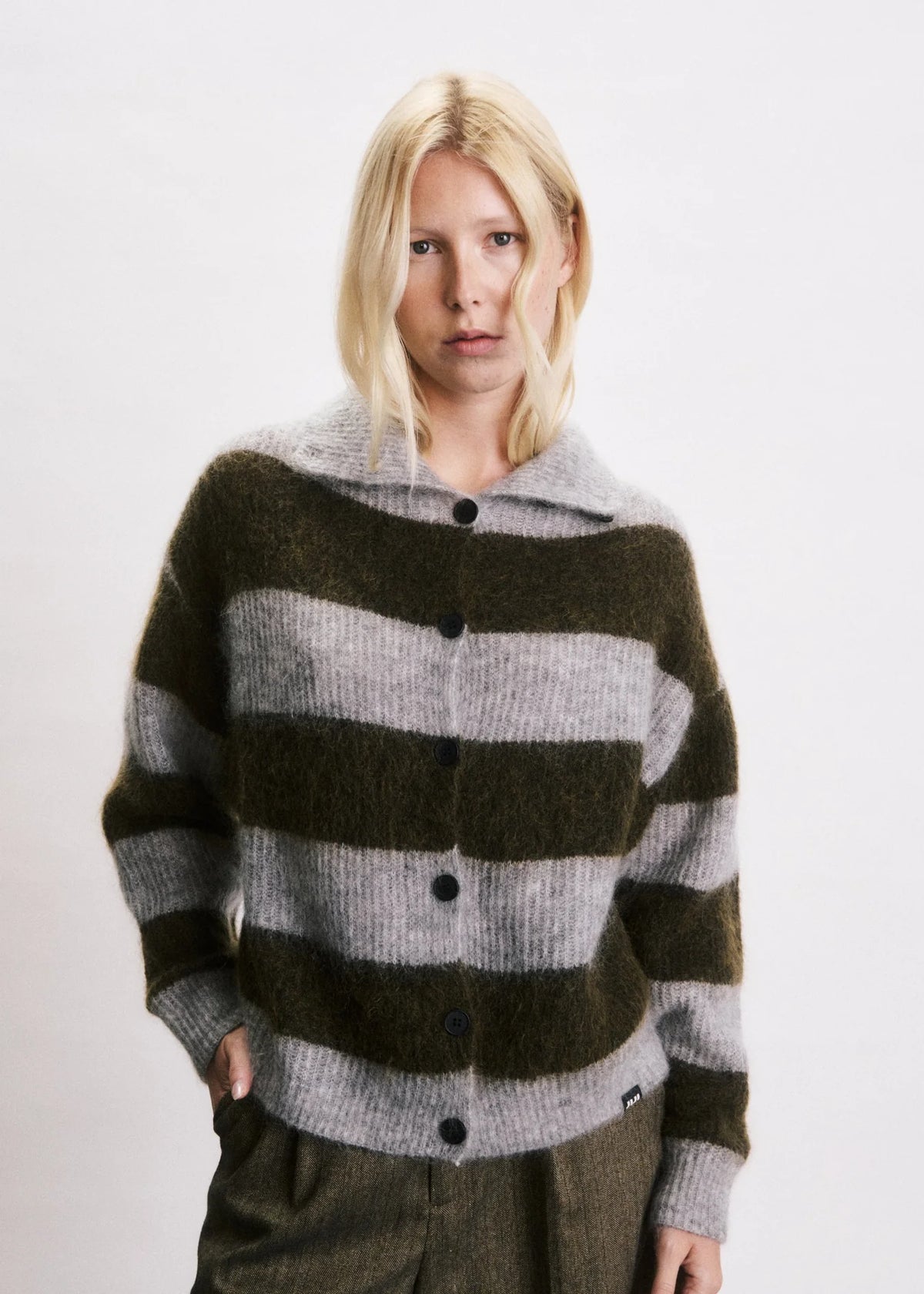 Cardigan Josh kaki et gris