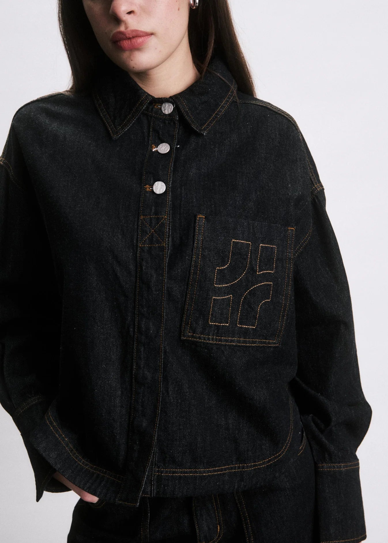 Sur chemise en jean Hendrik bleu nuit