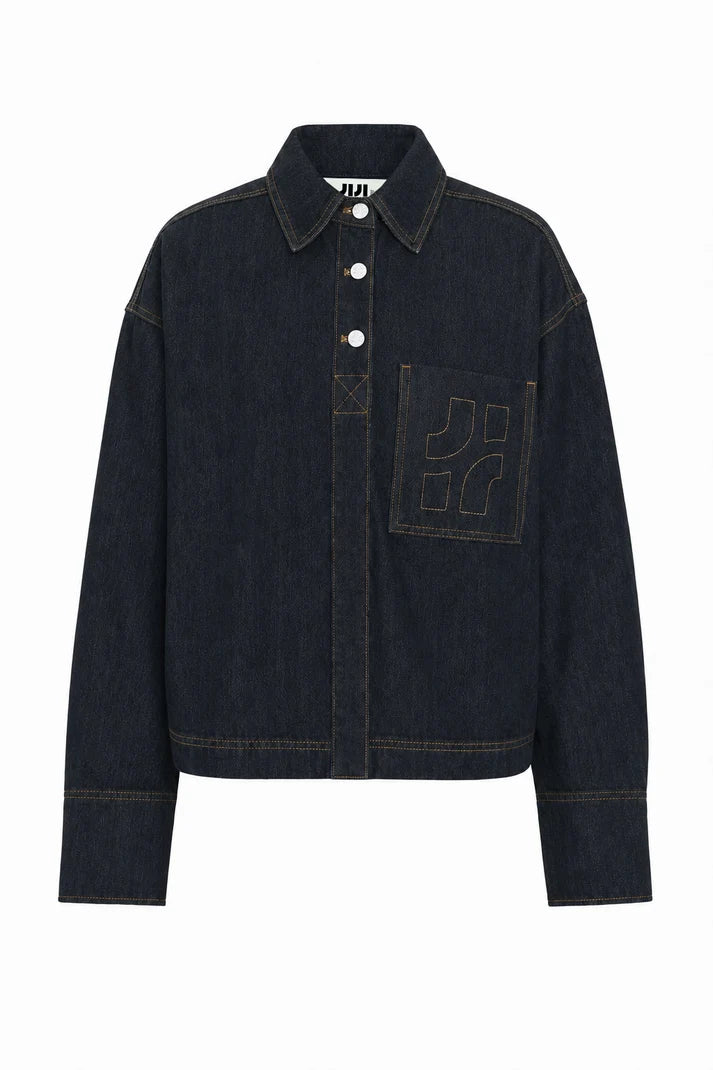 Sur chemise en jean Hendrik bleu nuit