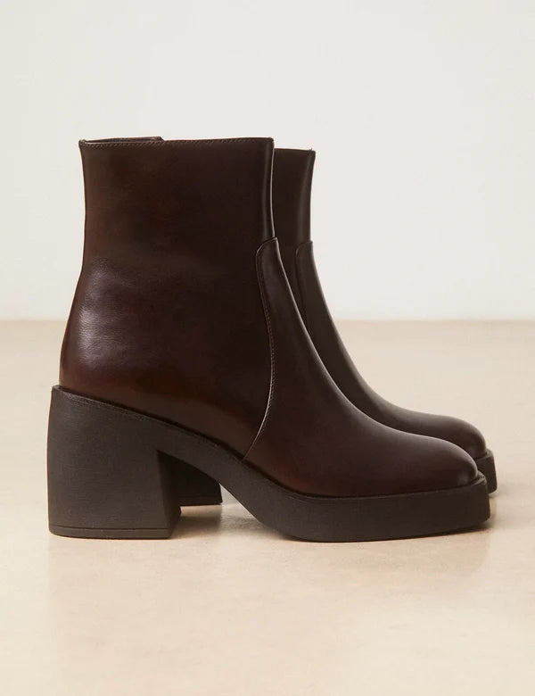 Bottines n°582 cuir marron chocolat