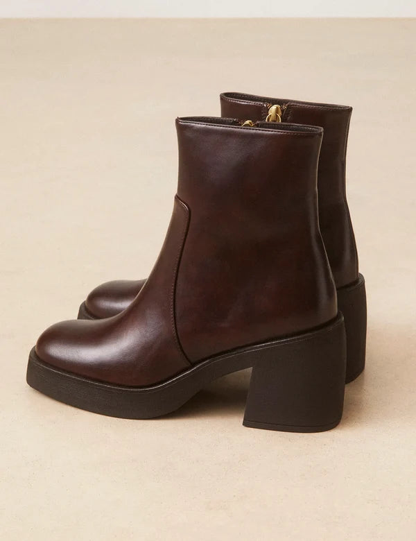 Bottines n°582 cuir marron chocolat