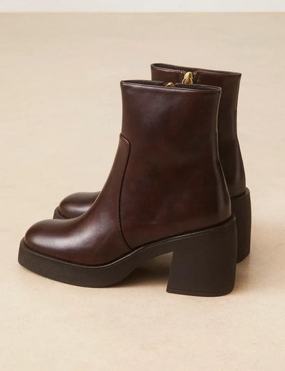 Bottines n°582 cuir marron chocolat