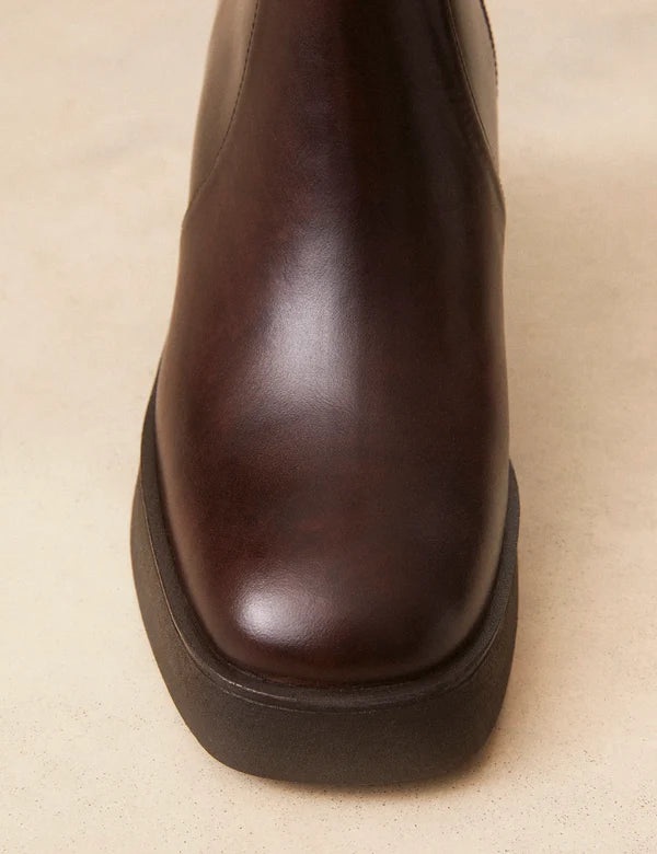 Bottines n°582 cuir marron chocolat
