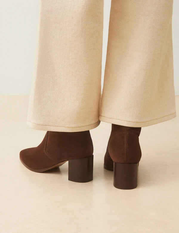Bottines n°556 cuir suède marron chocolat