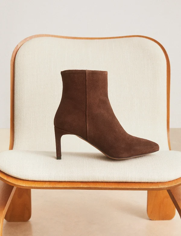 Bottines n°720 cuir suède marron chocolat