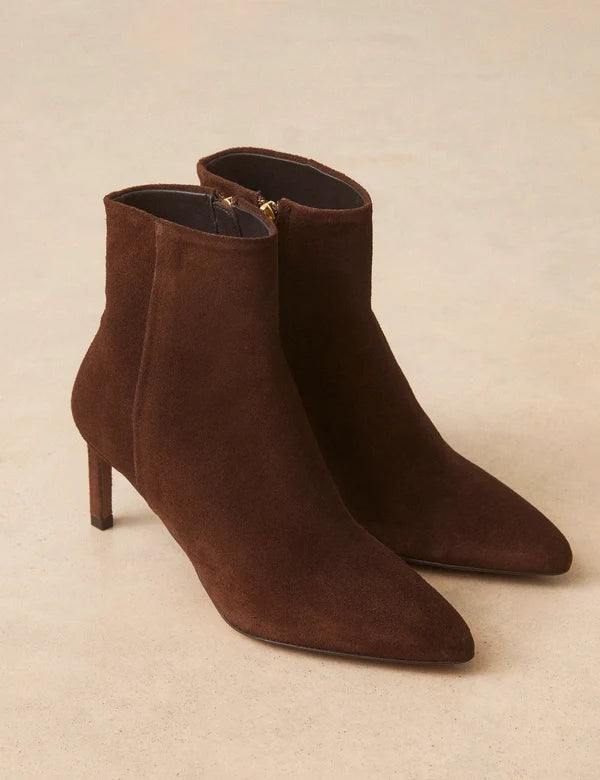 Bottines n°720 cuir suède marron chocolat