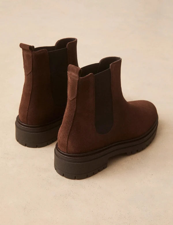 Bottines n°301 cuir suède marron chocolat