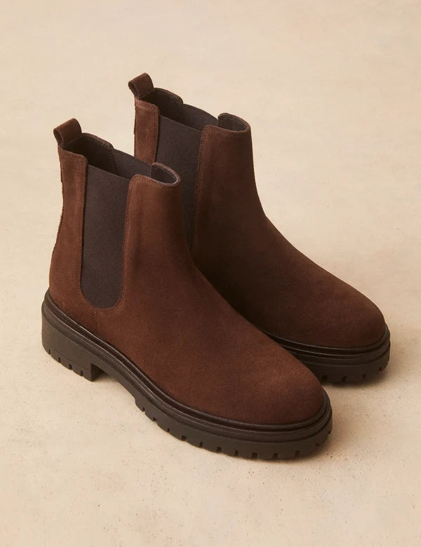 Bottines n°301 cuir suède marron chocolat