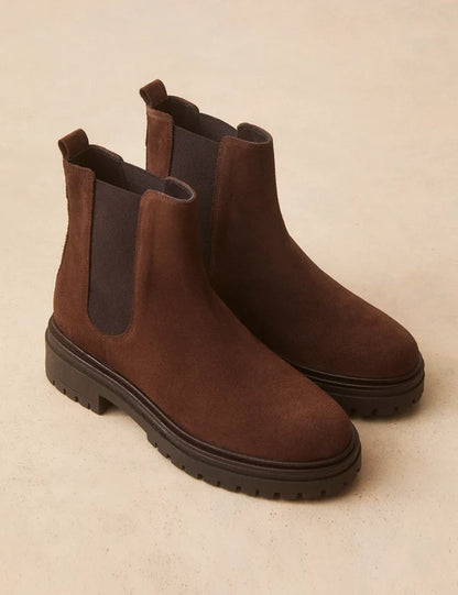 Bottines n°301 cuir suède marron chocolat
