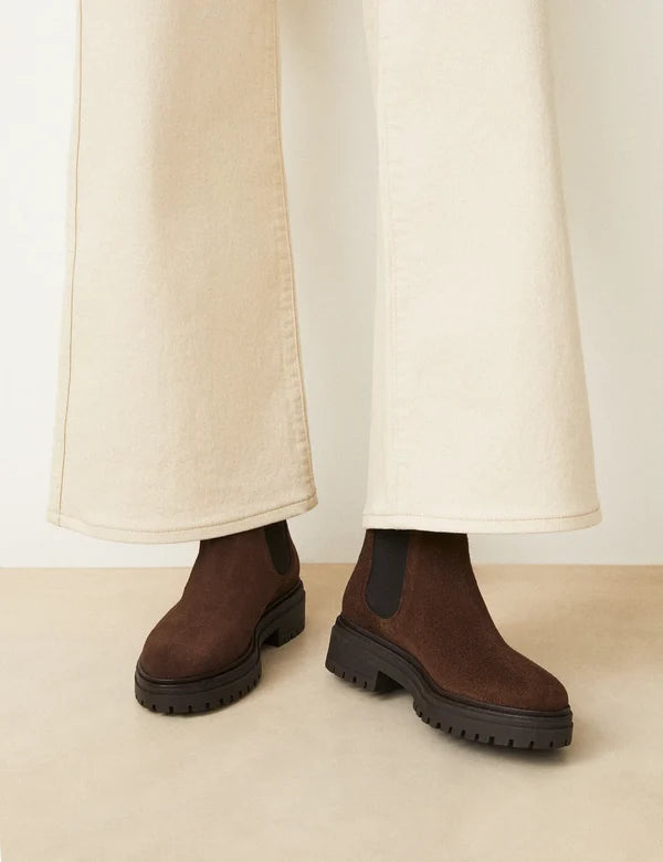 Bottines n°301 cuir suède marron chocolat