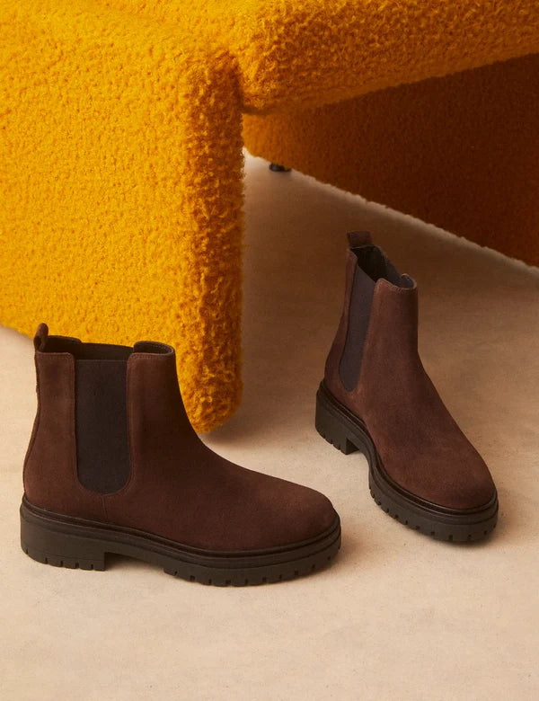 Bottines n°301 cuir suède marron chocolat